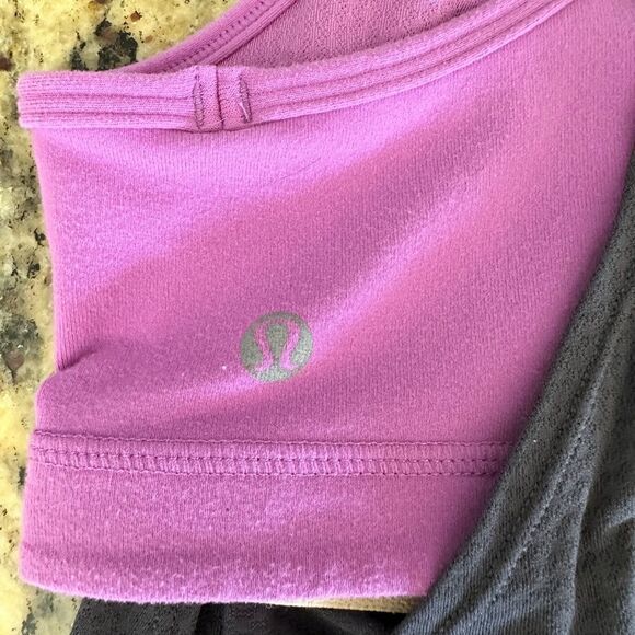 EUC Lululemon Women’s No Limit Tank Black with Purple Built in Bra - Size 4 - Picture 10 of 10